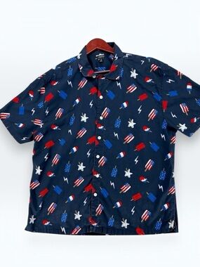 City Streets Vintage Mens Patriotic Popsicle Shirt XL 100% Cotton 4th of July
